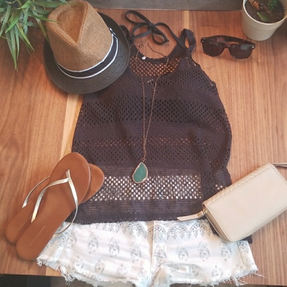 Gray Crochet Tank